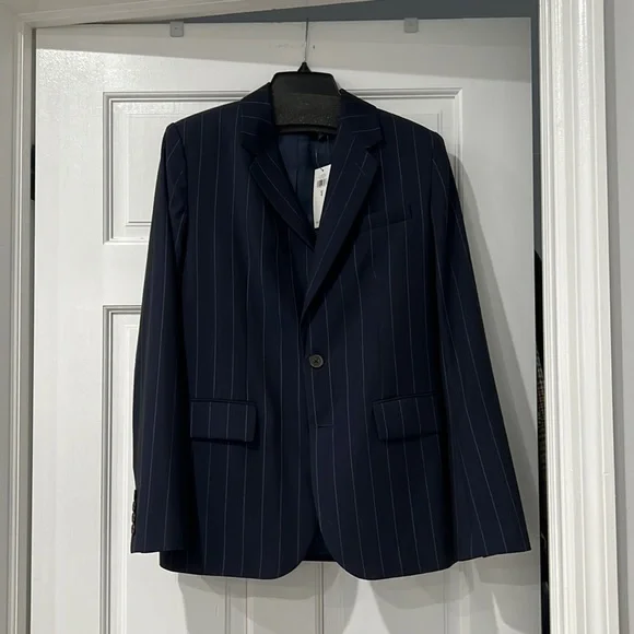 Nwt polo Ralph Lauren navy wool pinstripe blazer size 2 - Picture 2 of 7
